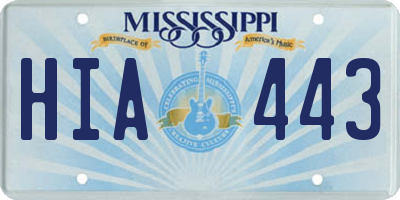 MS license plate HIA443