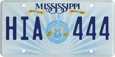 MS license plate HIA444