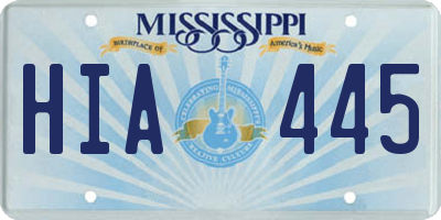 MS license plate HIA445