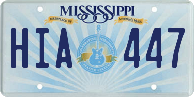 MS license plate HIA447