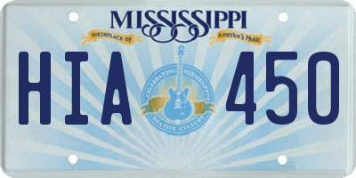 MS license plate HIA450