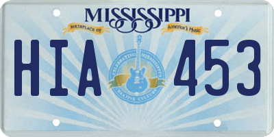 MS license plate HIA453