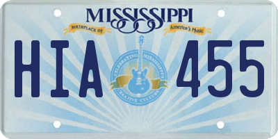 MS license plate HIA455