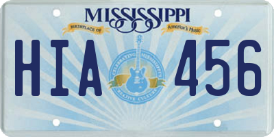 MS license plate HIA456