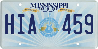 MS license plate HIA459