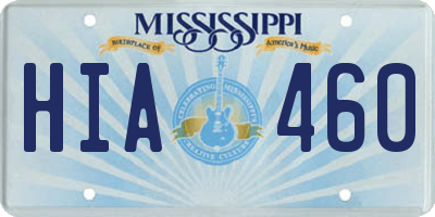 MS license plate HIA460