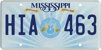 MS license plate HIA463