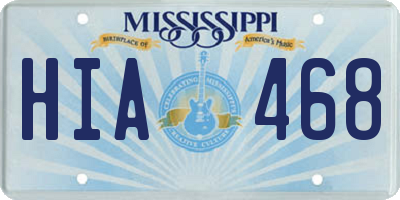 MS license plate HIA468