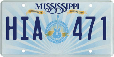 MS license plate HIA471