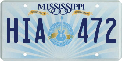 MS license plate HIA472