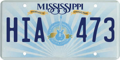 MS license plate HIA473