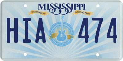 MS license plate HIA474