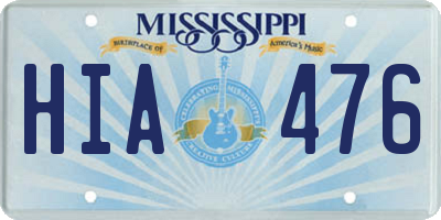 MS license plate HIA476