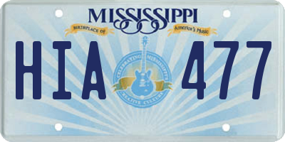 MS license plate HIA477