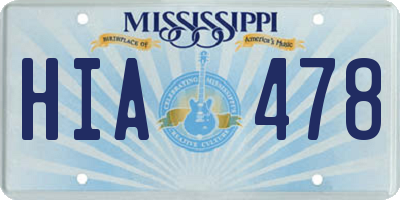 MS license plate HIA478