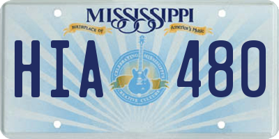 MS license plate HIA480