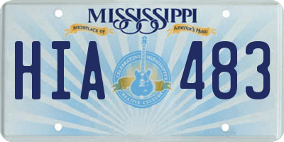 MS license plate HIA483