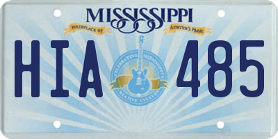 MS license plate HIA485