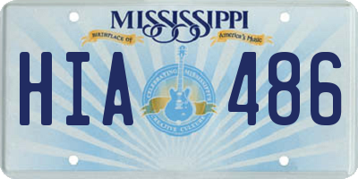MS license plate HIA486