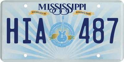MS license plate HIA487