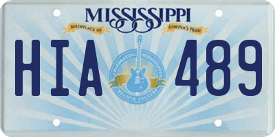MS license plate HIA489