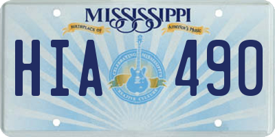 MS license plate HIA490
