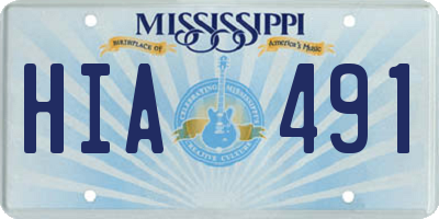 MS license plate HIA491