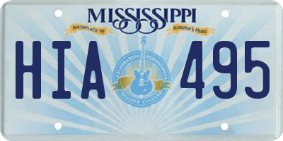 MS license plate HIA495