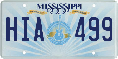MS license plate HIA499