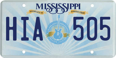 MS license plate HIA505