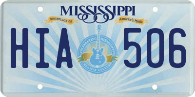 MS license plate HIA506