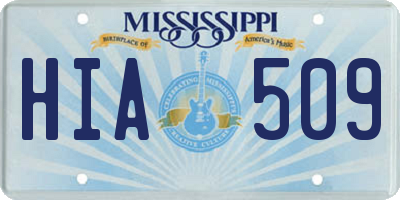 MS license plate HIA509