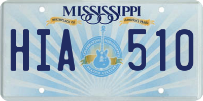 MS license plate HIA510