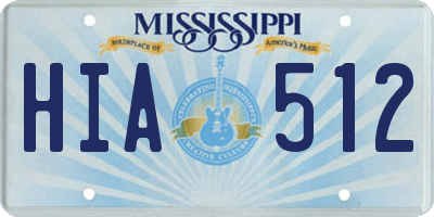 MS license plate HIA512