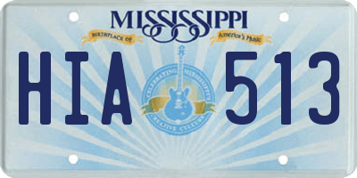 MS license plate HIA513
