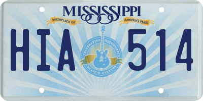 MS license plate HIA514
