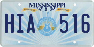 MS license plate HIA516