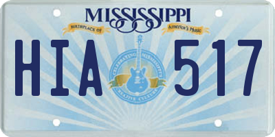 MS license plate HIA517