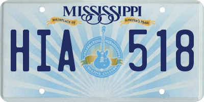 MS license plate HIA518