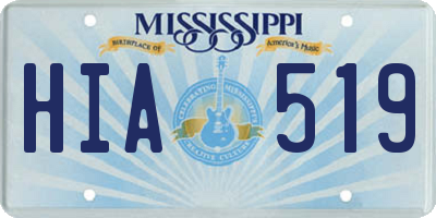 MS license plate HIA519