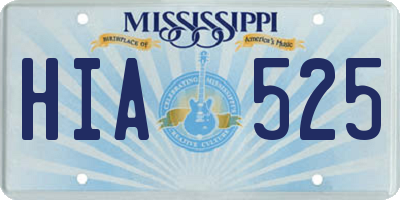 MS license plate HIA525