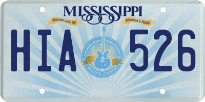MS license plate HIA526