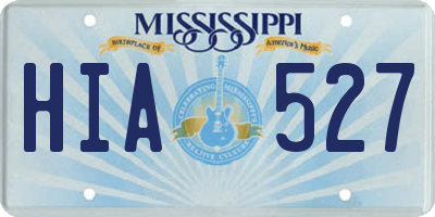 MS license plate HIA527