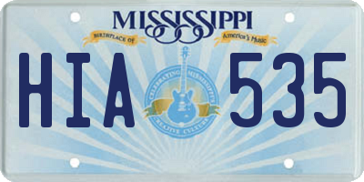 MS license plate HIA535