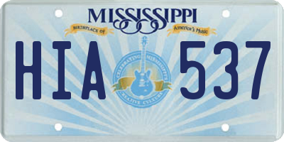 MS license plate HIA537