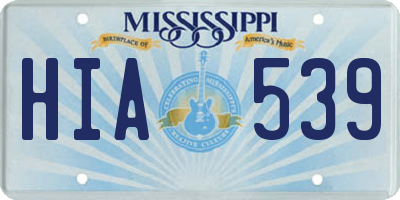 MS license plate HIA539
