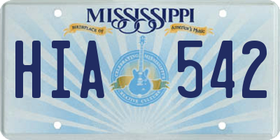 MS license plate HIA542