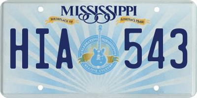 MS license plate HIA543