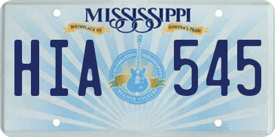 MS license plate HIA545