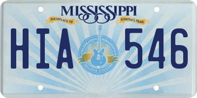 MS license plate HIA546